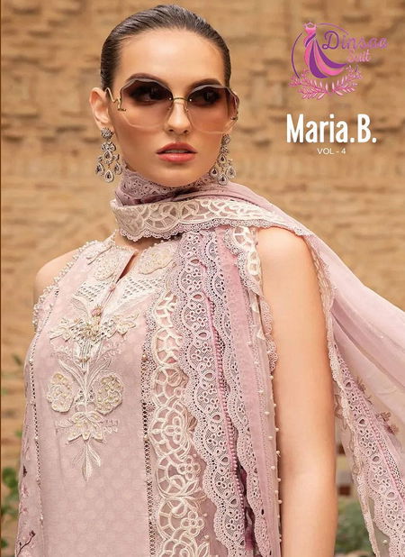 Maria B Vol 4 By Dinsaa Cotton Embroidery Pakistani Suits Wholesale Shop In Surat
 Catalog