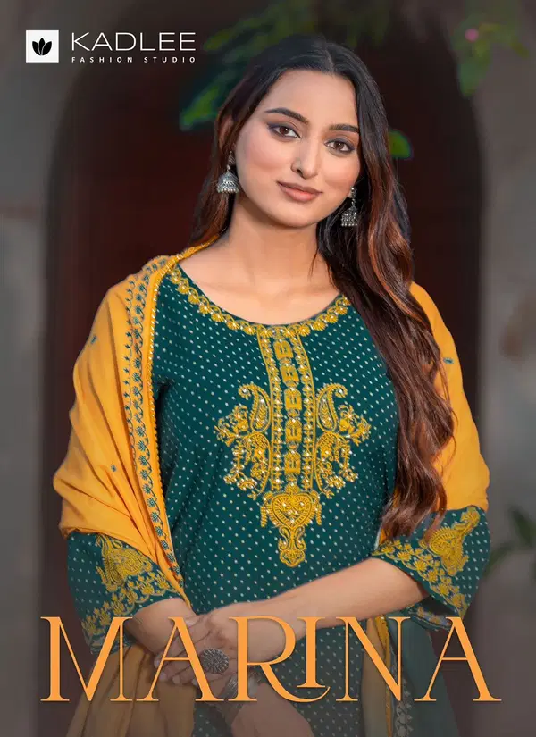 Marina By Kadlee Rayon Wholesale Kurti With Bottom Dupatta Suppliers In Mumbai