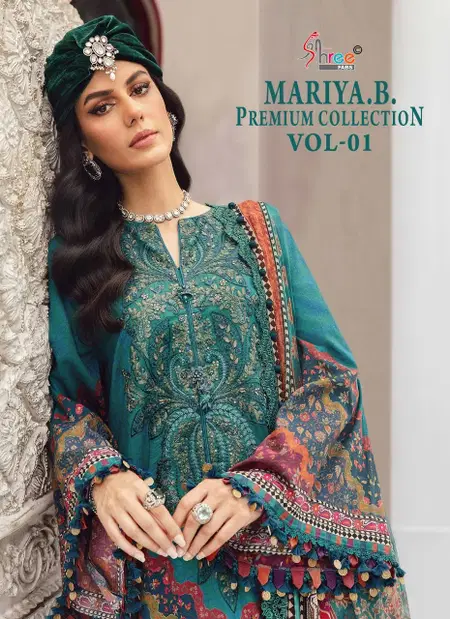Mariya B Premium Collection Vol 1 By Shree Cotton Dupatta Pakistani Salwar Suits 
