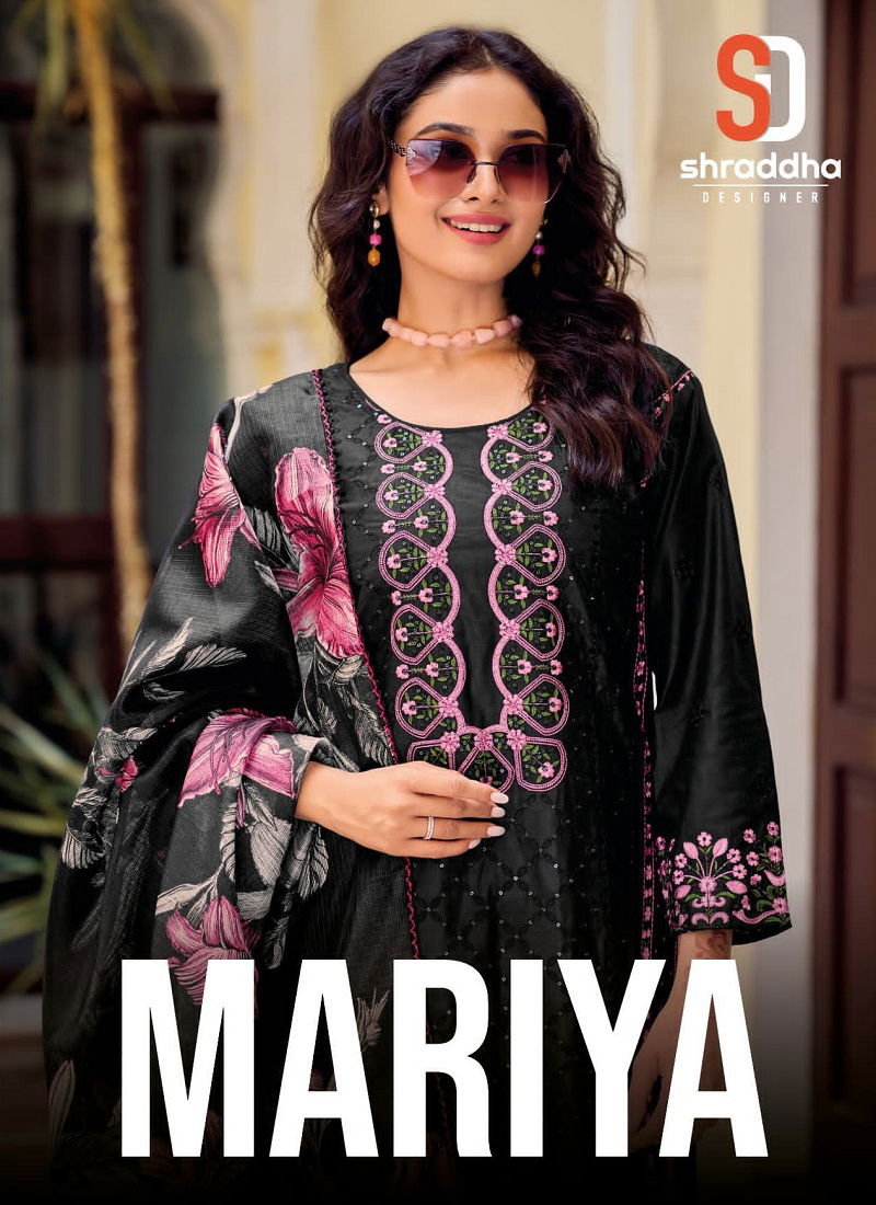 Mariya By Shraddha Designer Cotton Embroidered Dress Material Exporters In India Catalog