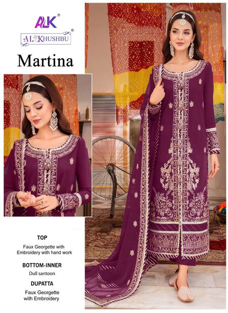 Martina 5078 By Alk Khushbu Embroidered Georgette Pakistani Salwar Kameez
 Catalog