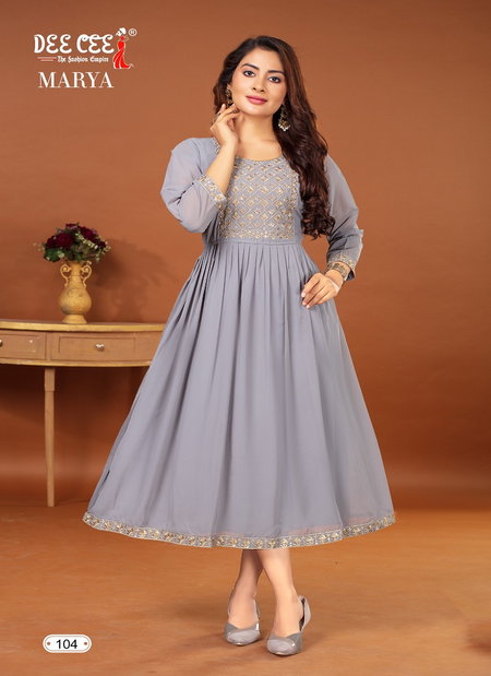 Marya By Dee Cee Naira Cut Plain Georgette Kurtis Wholesale Price IN Surat