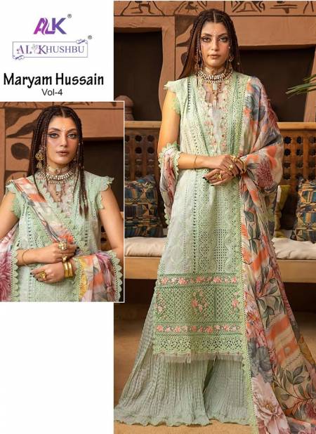 Maryam Hussain Vol 4 By Alk Khushbu Cambric Cotton Pakistani Suits Wholesale Shop In Surat
 Catalog
