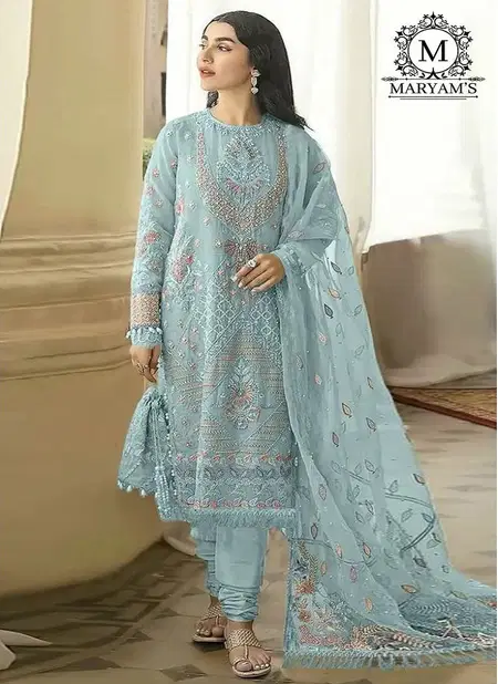 Maryams 173 Georgette Embroidered Pakistani Suits Wholesale Market In Surat Catalog