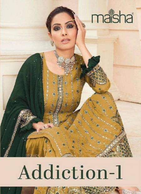 Maskeen Addiction Vol 1 by Maisha 9704 A to C Sharara Wedding Salwar Suits Wholesale Shop In Surat