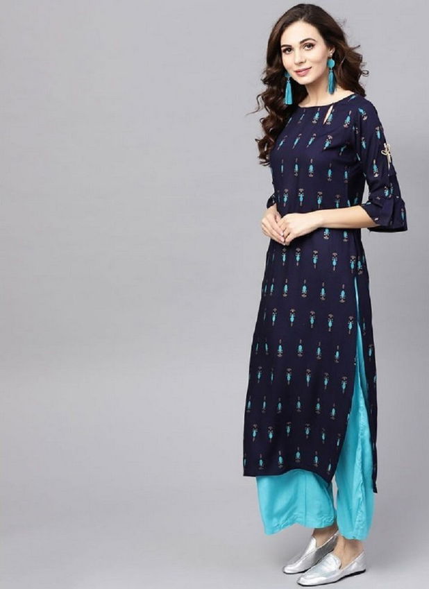 Mastani Latest Fancy Ethnic Wear Pure Rayon Printed Kurtia With Bottom Collection