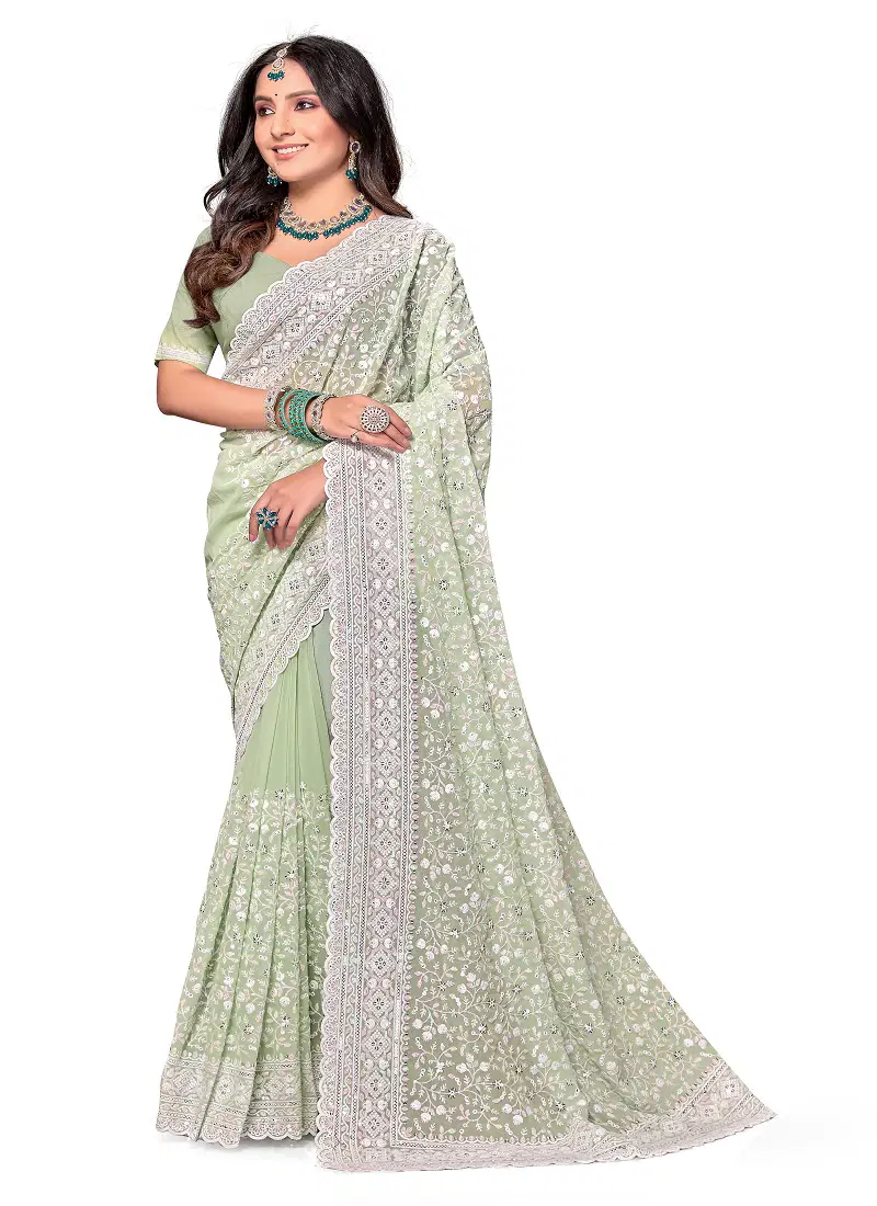 Masterful By Utsav Nari Georgette Embroidery Sarees Orders In India Catalog