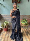 Mauni 01 New Stylish Party Wear Georgette Heavy Saree Collection