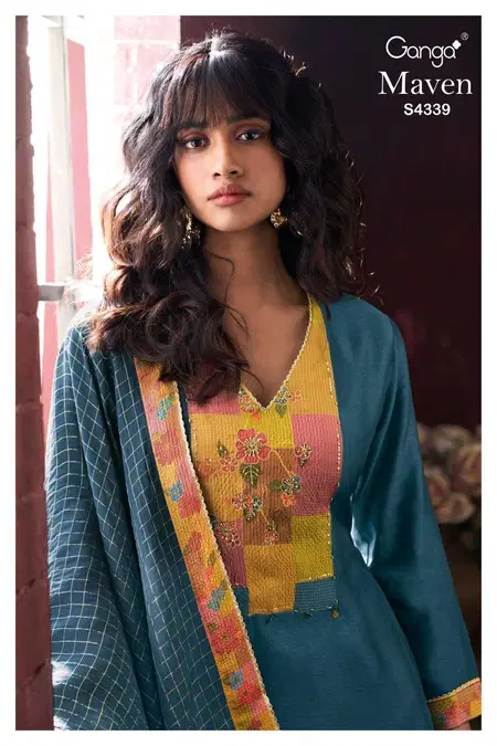 Maven 4339 By Ganga Bemberg Russian Silk Designer Salwar Suits Wholesalers In Surat
