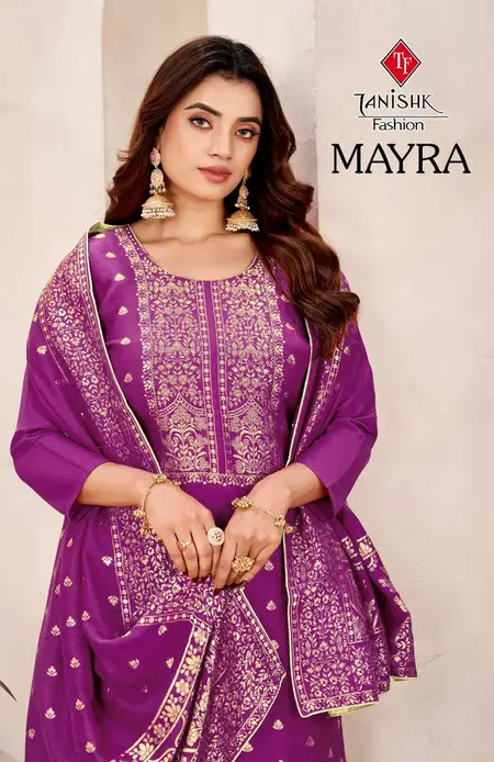 Mayra By Tanishk Muslin Jacquard Designer Salwar Suits Exporters In India
