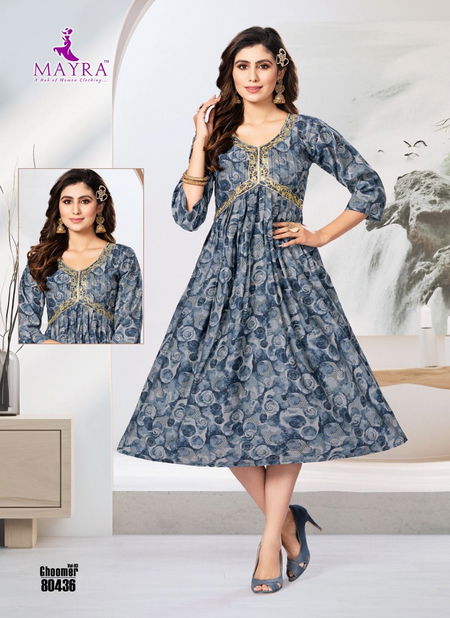 Mayra Ghoomer Vol 3 Chanderi Printed Modal Alia Cut Kurti Catalog Catalog