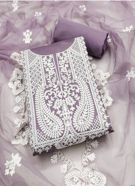 MD Non Catalog Embroidery Roman Silk Cotton Dress Material Wholesale Shop In Surat
