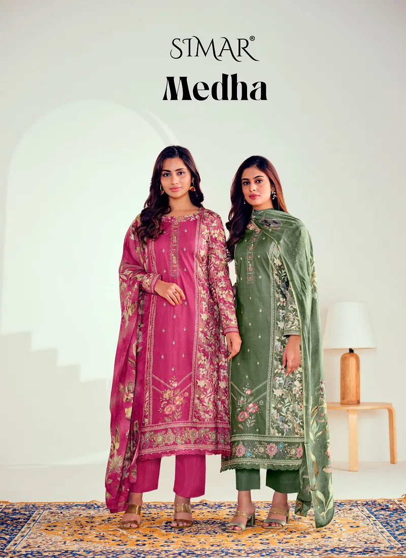 Medha By Glossy Modal Lawn Cotton Printed Dress Material Wholesale Market In Surat Catalog