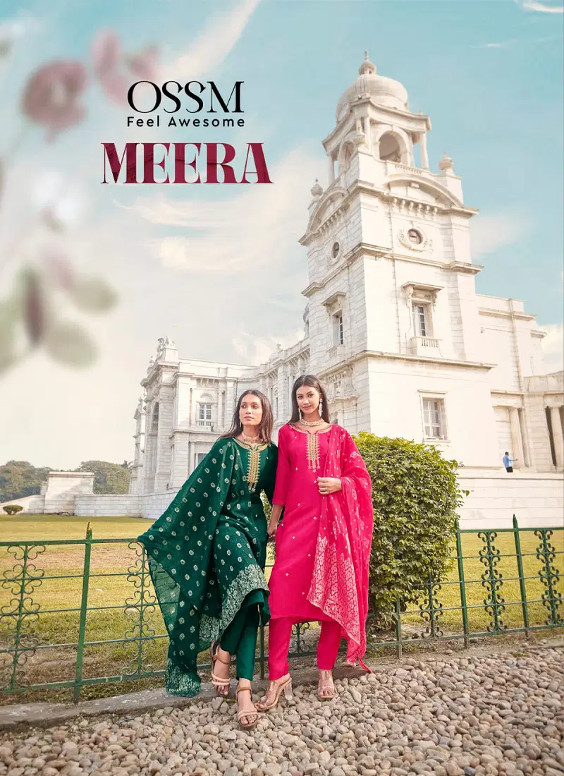 Meera 1 By Ossm Fancy Designer Kurti With Bottom Dupatta Wholesale Online Catalog