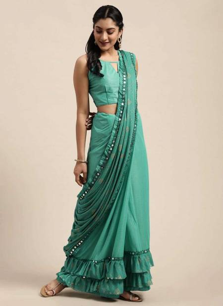 Meera 15 Fancy Casual Party Wear Ruffel Silk Stylish Saree Collection
 Catalog