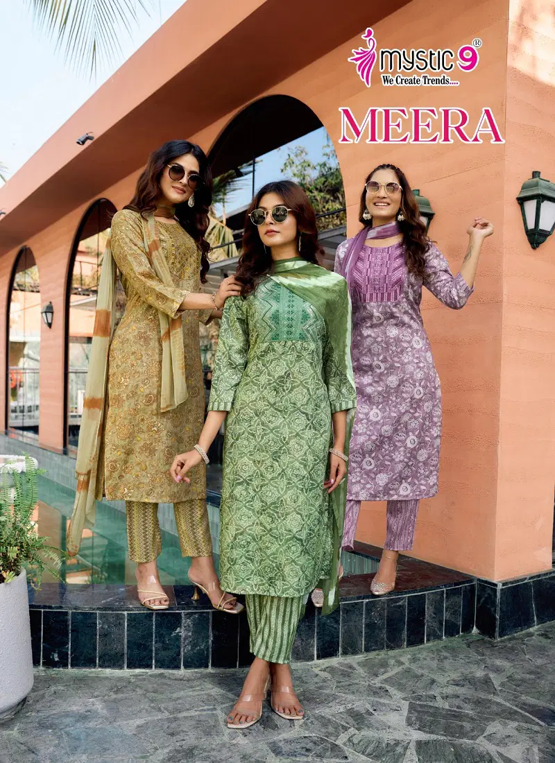 Meera Vol 2 By Mystic 9 Rayon Kurti With Bottom Dupatta Suppliers In India Catalog