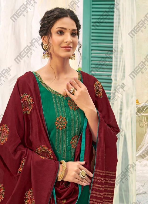 Meghali Sathiya 2 Jam Satin Designer Fancy Casual Wear Dress Material Collection