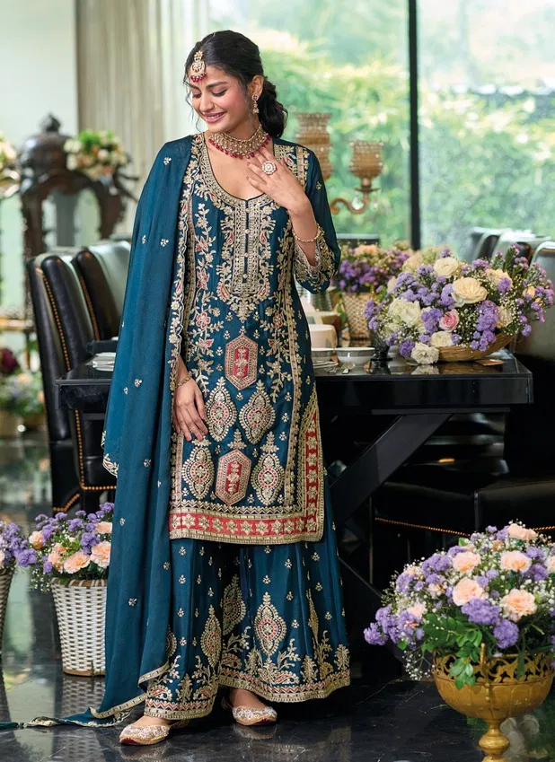 Mehar By Eba Chinon Embroidery Designer Readymade Suits Orders In India