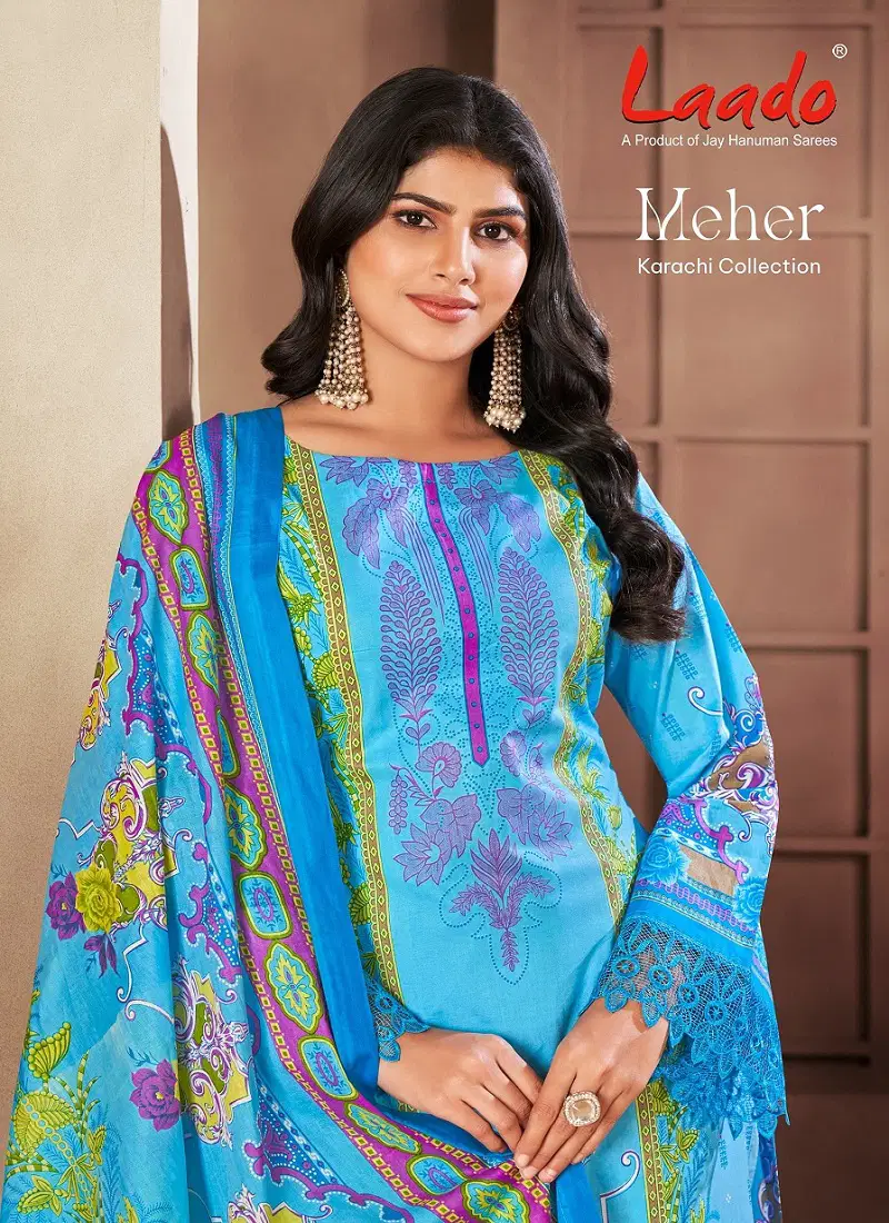 Meher Vol 1 By Laado Lawn Cotton Printed Dress Material Orders In India