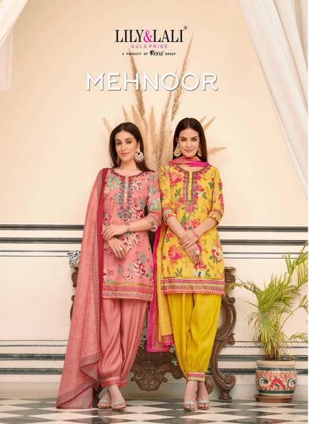 Mehnoor By Lily And Lali Heavy Muslin Silk Printed Embroidery Readymade Suits Orders In India Catalog