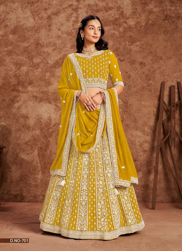 Mehvish Vol 7 Faux Georgette Wedding Wear Lehenga Choli Orders In India