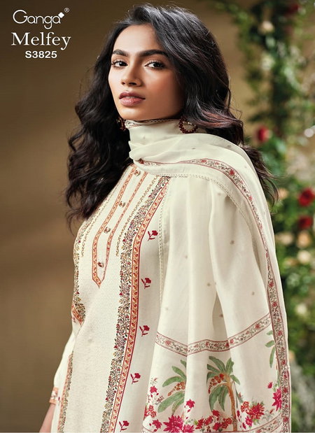 Melfey 3825 By Ganga Bemberg Silk Designer Salwar Surat Kameez Wholesale Market