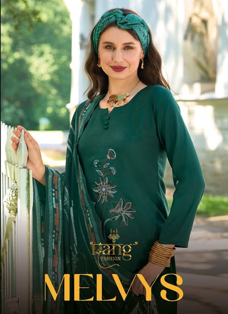 Melvys By Rang Muslin Embroidery Printed Salwar Kameez Wholesale Price In Surat Catalog