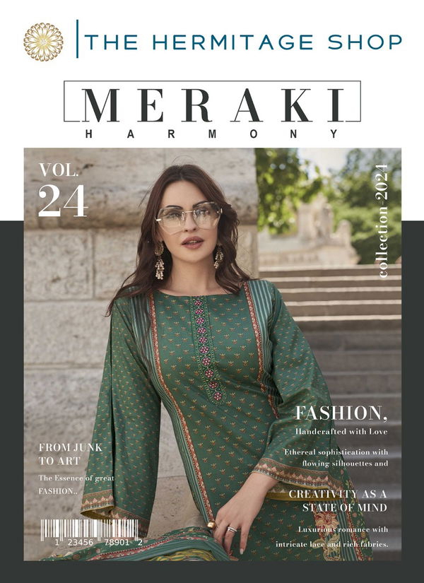 Meraki By The Hermitage Shop Lawn Cotton Karachi Printed Dress Material Wholesale Online
