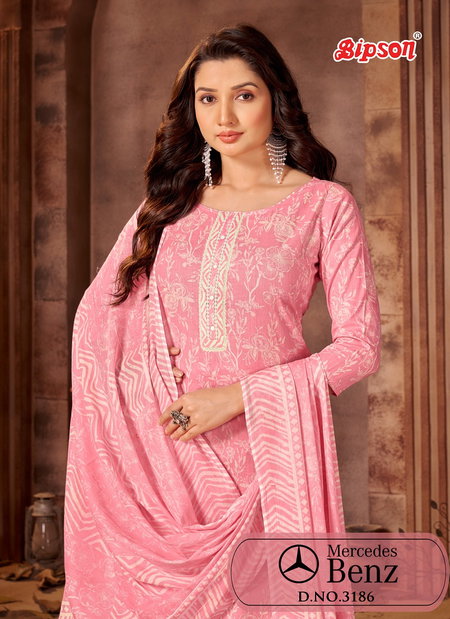 Mercedes 3186 By Bipson Cotton Cambric Printed Dress Material Exporters In India