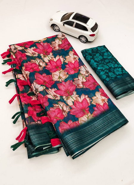 MG 288 Linen Digital Printed Wholesale Saree In India