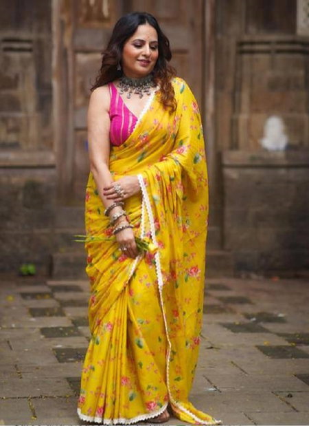 MG 292 Plain Linen Digital Printed Sarees Wholesale Price In Surat