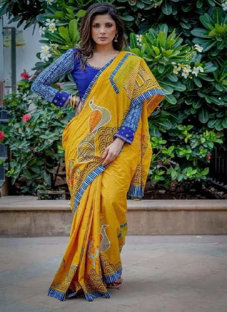 MG 384 Palin Linen Designer Printed Saree Wholesale Market In Surat