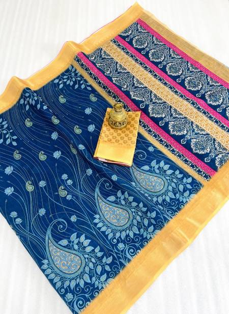 MG 401 Daily Wear Plain Linen Printed Daily Wear Sarees Wholesale Shop In Surat