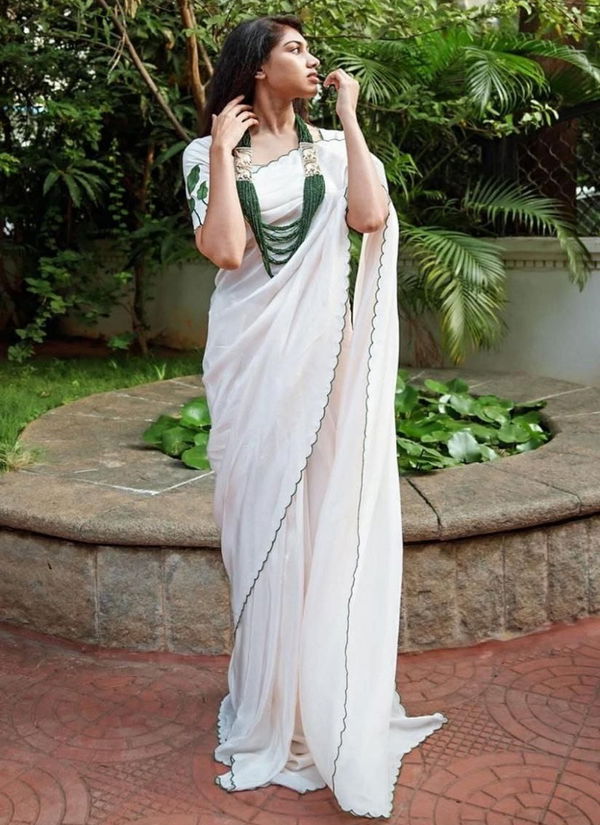 MG 405 Designer Soft Plain Georgette Sarees Wholesale Price In Surat	