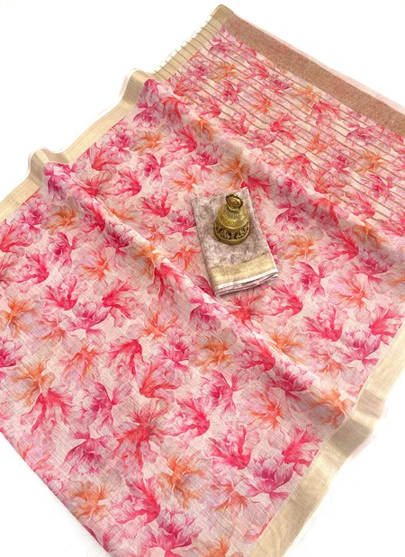 MG 419 Digital Printed Linen Non Catalog Sarees Wholesale Price In Surat