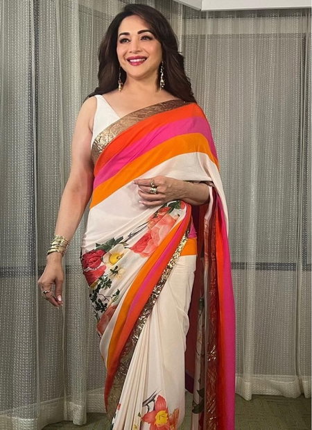 MG 475 Japan Satin Digital Printed Saree Wholesale Price In Surat