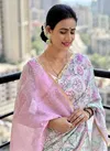 Mg281 Mangalya Digital Print Linen Saree Catalog