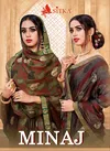 Minaj Black Moss Chiffon Latest Designer Festive Wear Printed Sarees Collection
