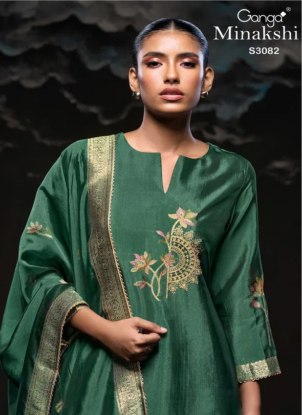 Minaksi 3082 By Ganga Viscose Dress Material Wholesale Shop In Surat