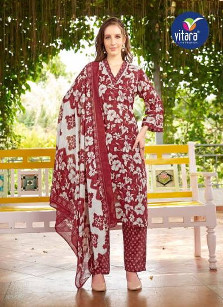 Minal 2 By Vitara Cotton Printed Online Kurti With Bottom Dupatta Wholesale

