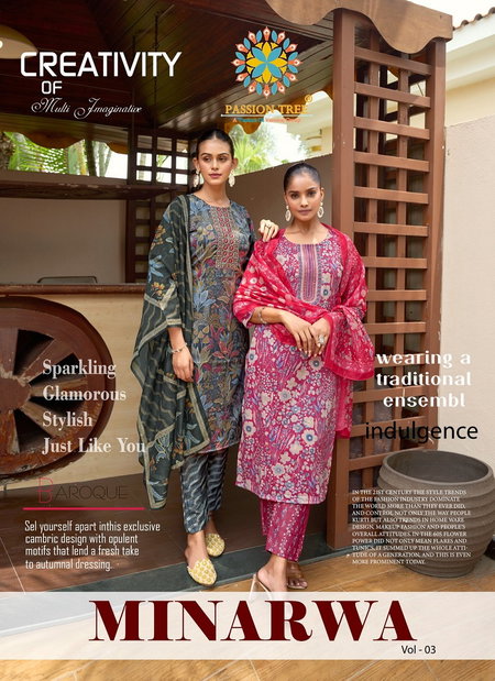 Minarva Vol 3 By Passion Tree Surat Kurti With Bottom Dupatta Wholesale Market