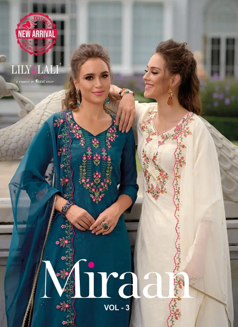 Miraan 3 By Lily Lali Jacquard Viscose Silk Readymade Suits Wholesale Price In Surat
 Catalog