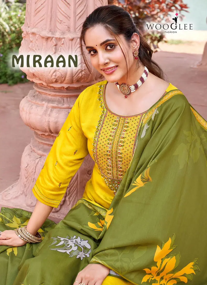 Miraan By Wooglee Rayon Kurti With Bottom Dupatta Wholesale Shop In Surat Catalog