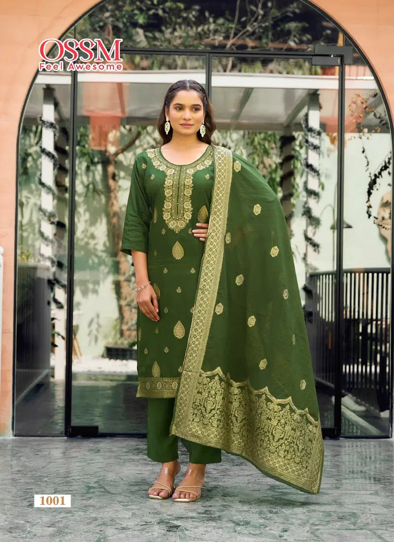 Mishti By Ossm Viscose Dola Silk Kurti With Bottom Dupatta Wholesale Price Catalog