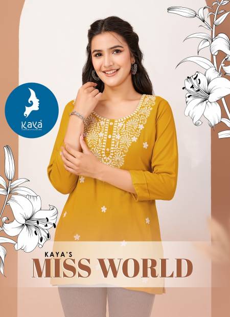 Miss World By Kaya Rayon Short Western Ladies Top Wholesale Price In Surat Catalog