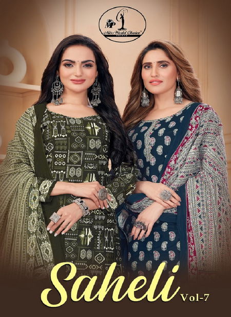 Saheli Vol 7 By Miss World 7001 7010 Online Dress Material Wholesale
 Catalog