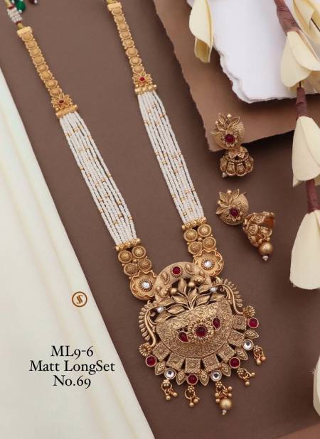 ML9 Designer Matte Moti Long Set Wholesale Price In Surat
