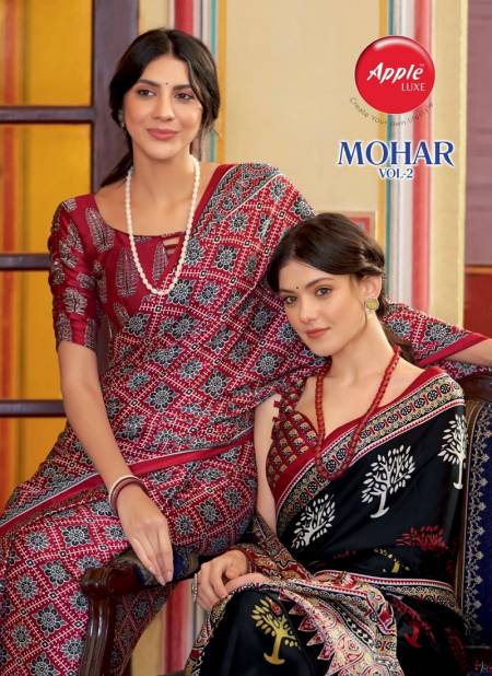 Mohar Vol 2 By Apple Japan Satin Printed Sarees Wholesale Market In Surat With Price Catalog