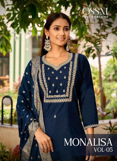 Monalisa Vol 5 By Ossm Viscos Kurti With Bottom Dupatta Wholesalers In Delhi
