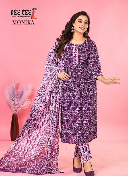 Monika By Dee Cee Summer Cambric Cotton Printed Kurti With Bottom Dupatta Wholesale Online
